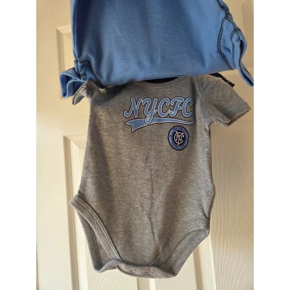 MLS Soccer Baby New York City Football Club 3-6M, 6-9M 3pc Bodysuit NWT Sports